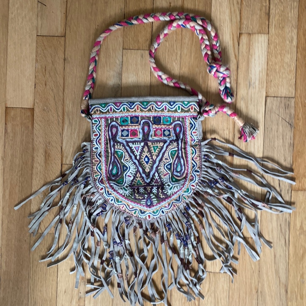 Christophe Sauvat Suede Fringe Bag / Purse